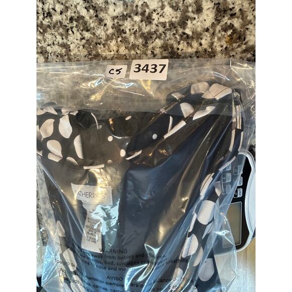 Catherine's Womens Dress Maxi 3X 26/28 Polka Dots Beach Empire Waist Sleeveless - Picture 13 of 14